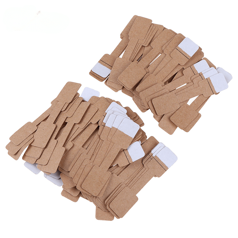 100pcs Paper Price Tags Stickers Jewelry Blank Brand Labels Ring Necklace  Display Card Packaging Self-Sticker