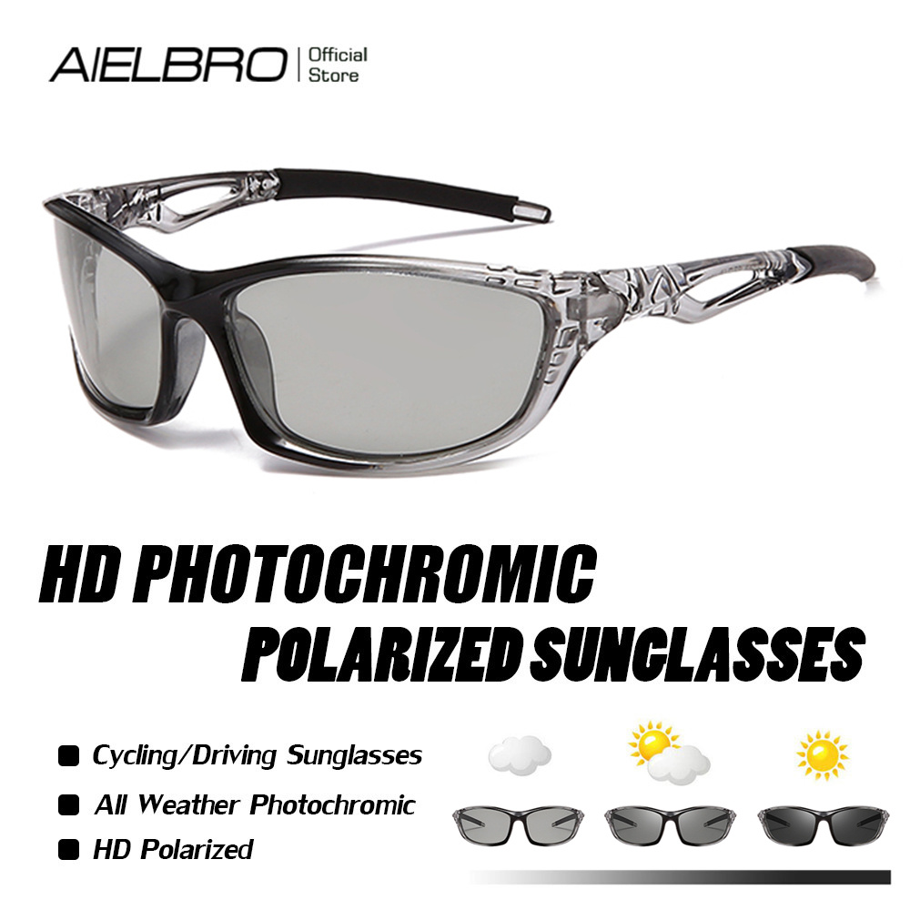 AIELBRO Photochromic Cycling Glasses for Men Polarized Cycling