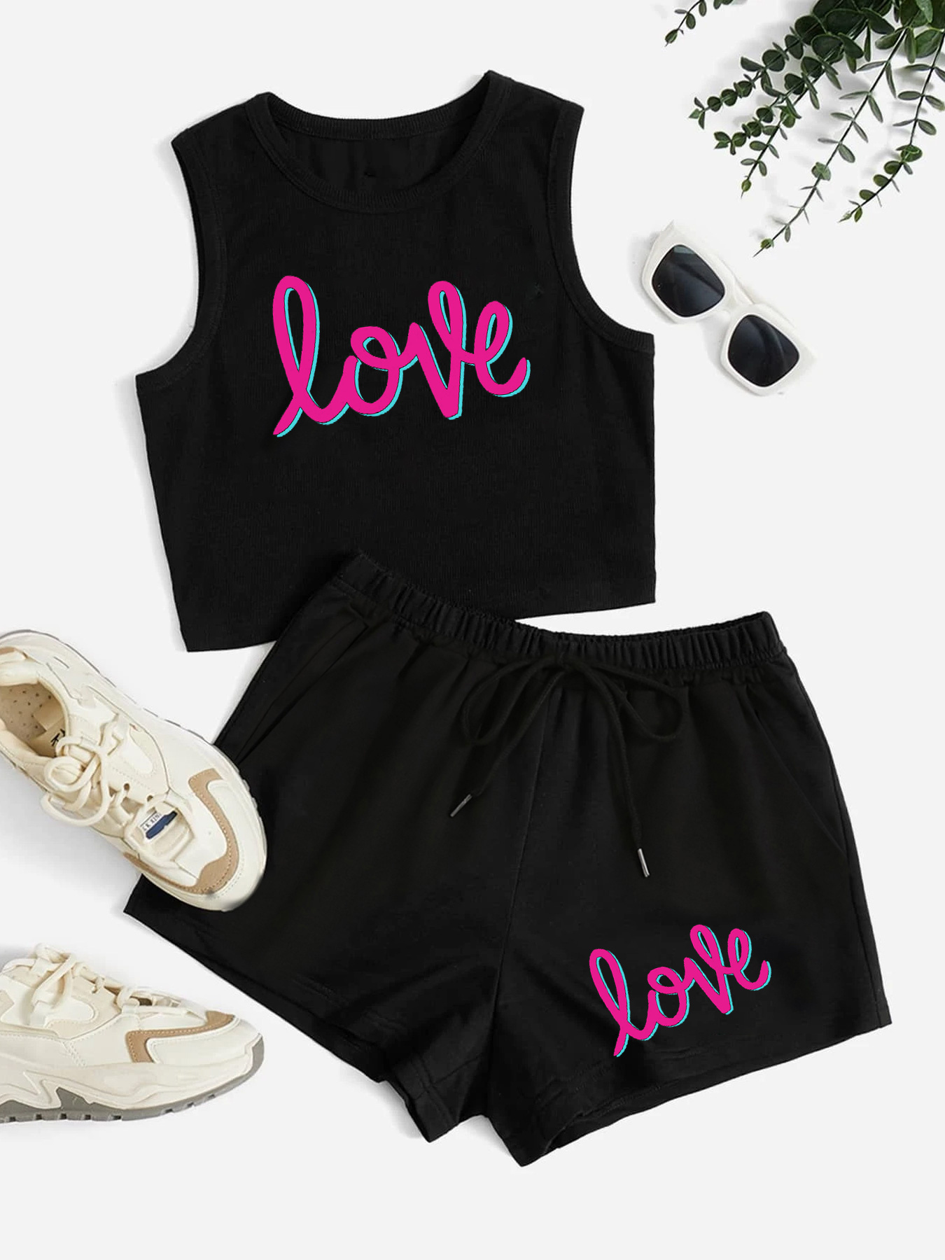 Summer Embroidered Womens Short Tracksuit Set Set Sleeveless Tank Top And  Shorts Outfit For Casual Sportswear Bulk Sale KLW6815 From Clover_3, $16.69