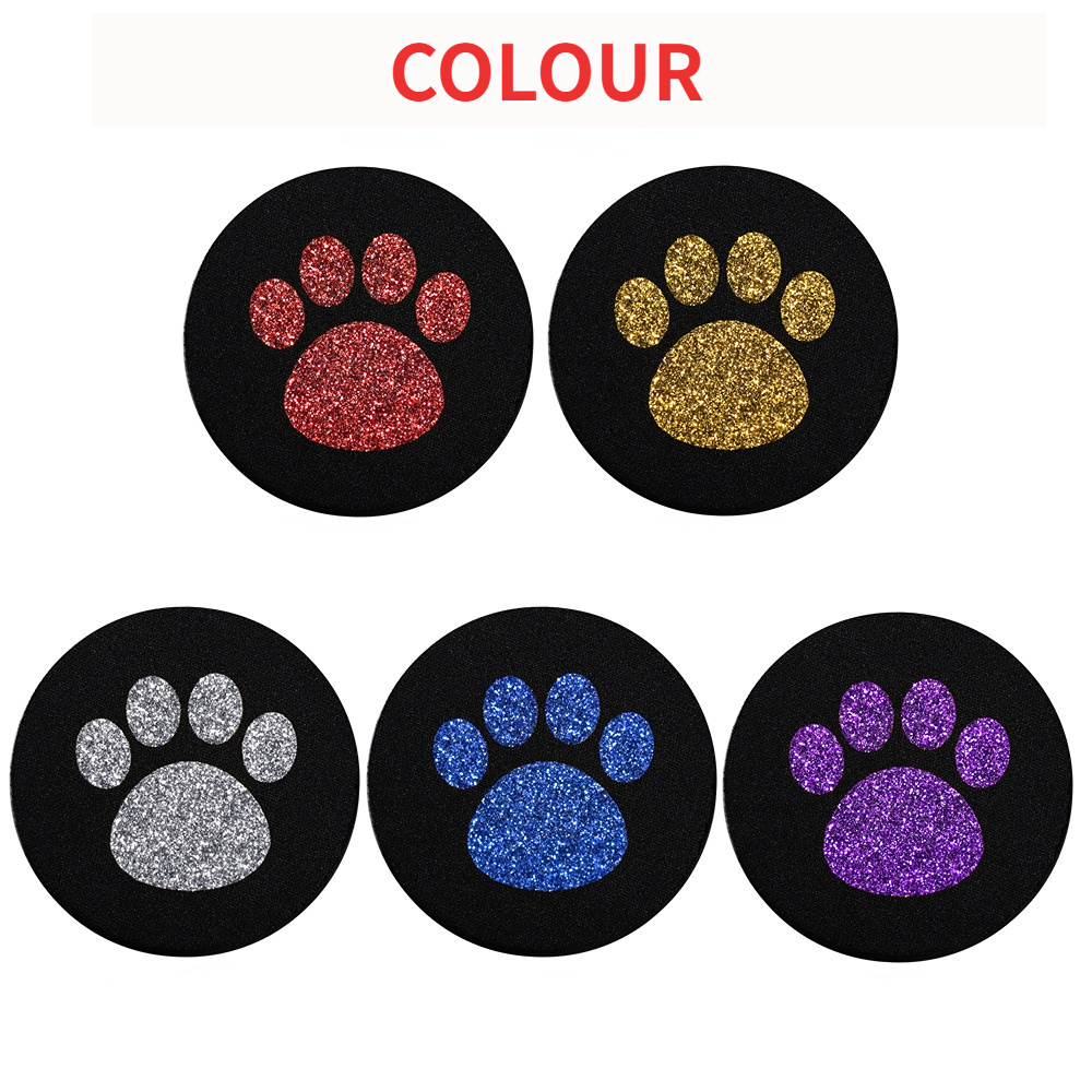 Car Coasters Anti Slip Car Cup Holder - 2.75 Inches Universal Bling Dog Paw Car  Coasters For Cup Holders Cute Car Accessories (pack Of 2) (black)