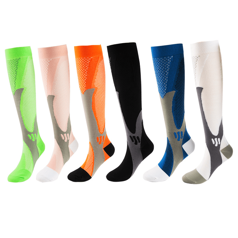 1pair Summer Gradient Fashionable Mid-calf Yoga Socks Non-slip