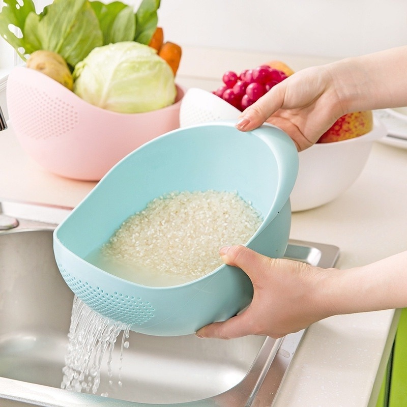 Acheter Puntos trous en acier inoxydable lavage tamis à riz passoire Fruits  légumes bol de vidange