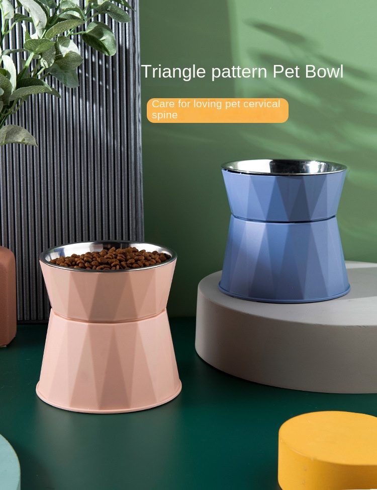 Cat Food Double Bowl Neck Protection Stainless Temu