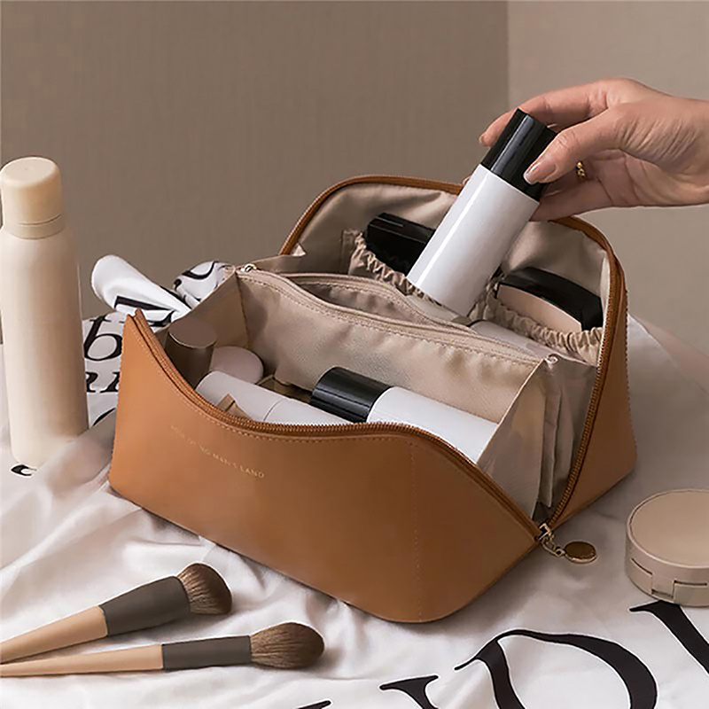 Portable Travel Cosmetic Bag Makeup Brush Storage Bag Womens Zipper Toiletry  Bag Travel Accessories, Shop On Temu And start Saving