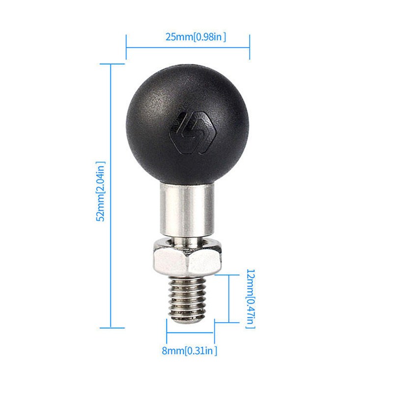 M8/m10 Rearview Mirror Ball Head Hole Screw Fixing Bracket For Motorcycle Phone Holder