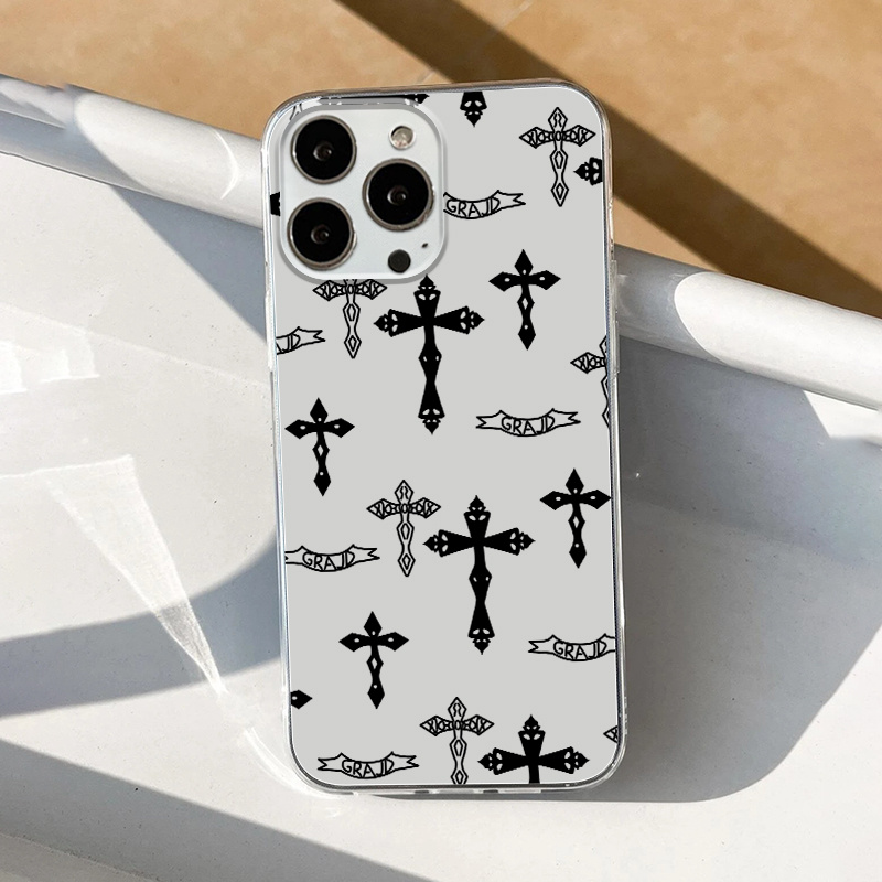 Cross Design Protective Mobile Phone Case For Iphone 14 13 12 11 Xs Xr X 7  Mini Plus Pro Max - Temu Bahrain
