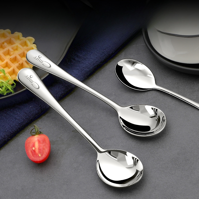 2pcs Stainless Steel Soup Spoons, Long Handle Spoon, Tablespoon, Spoon For  Desserts, Children's Eating Spoon