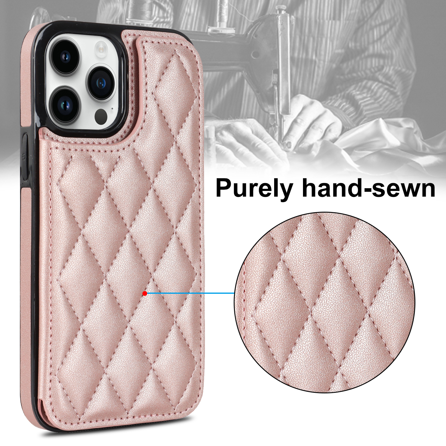 Funda Lujo Cuero Tarjetas Iphone 14 13 12 11 Pro Xs Max Xr X - Temu