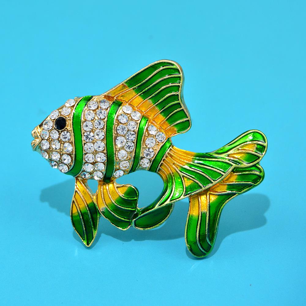 Rhinestone Sea Animal Gold Fish Brooches Party Brooch For Women Jewelry Pin  Gift