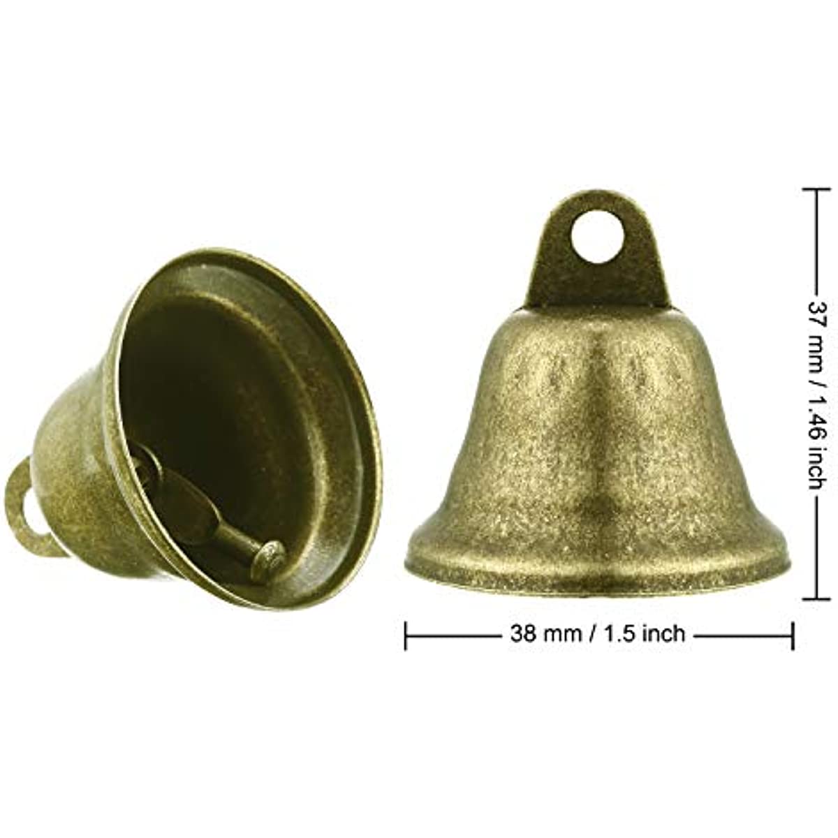 30 Pieces Craft Bells Small Brass Bells for Crafts Vintage Bells with  Spring Hooks for Hanging Wind Chimes Making Dog Training Doorbell Christmas  Tree