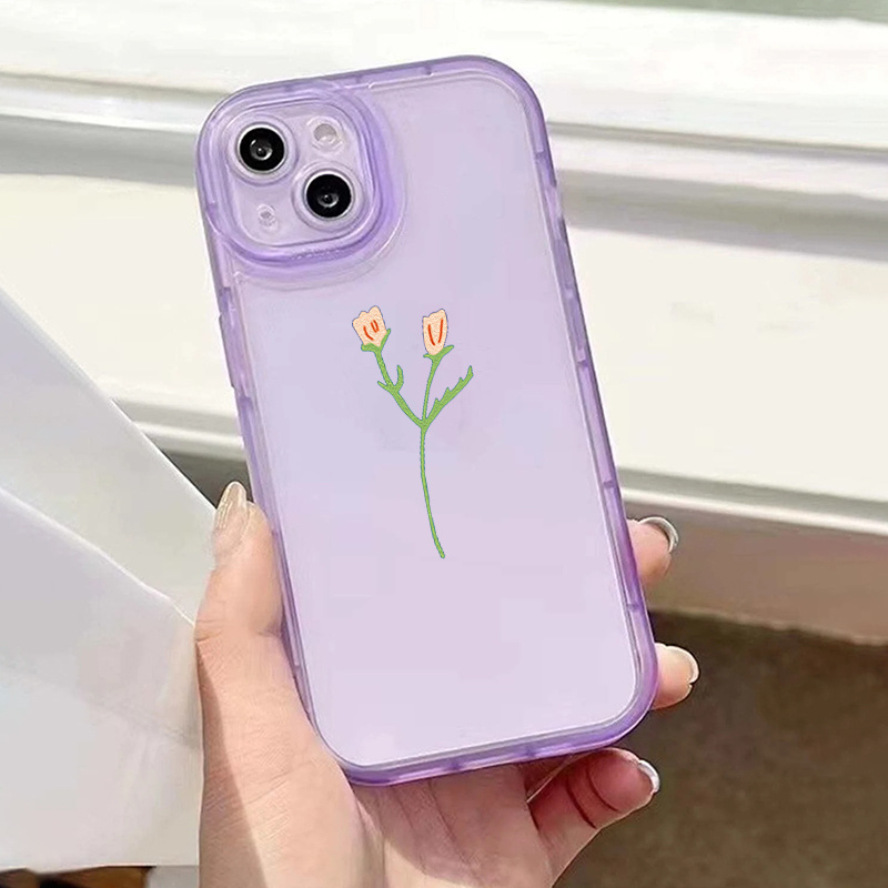 Flowers Graphic Pattern Print Silicone Protective Phone Case Temu New