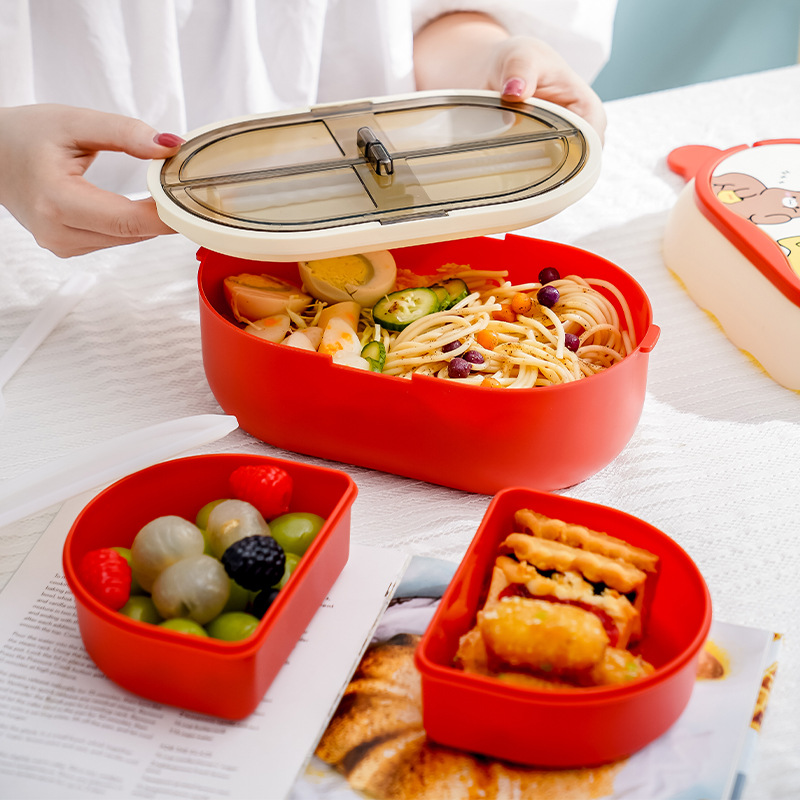 New Bento Box for Adult/kids/toddler 2 Layers Stackable Lunch Box