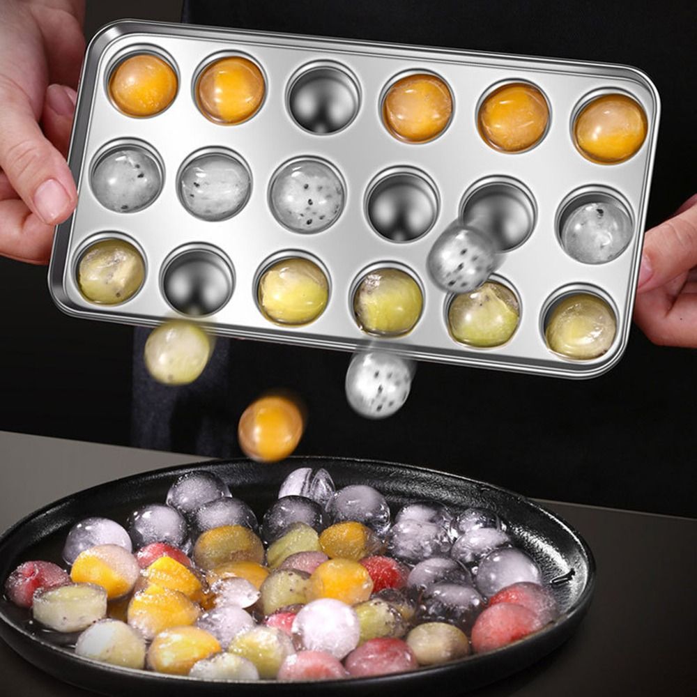 6pcs, Ice Cube Mold, Stainless Steel Ice Cube Mold, Stainless Steel Bath  Bomb Mold, Ball Shape Ice Mold, Multifunctional Household Chocolate Mold,  Ice