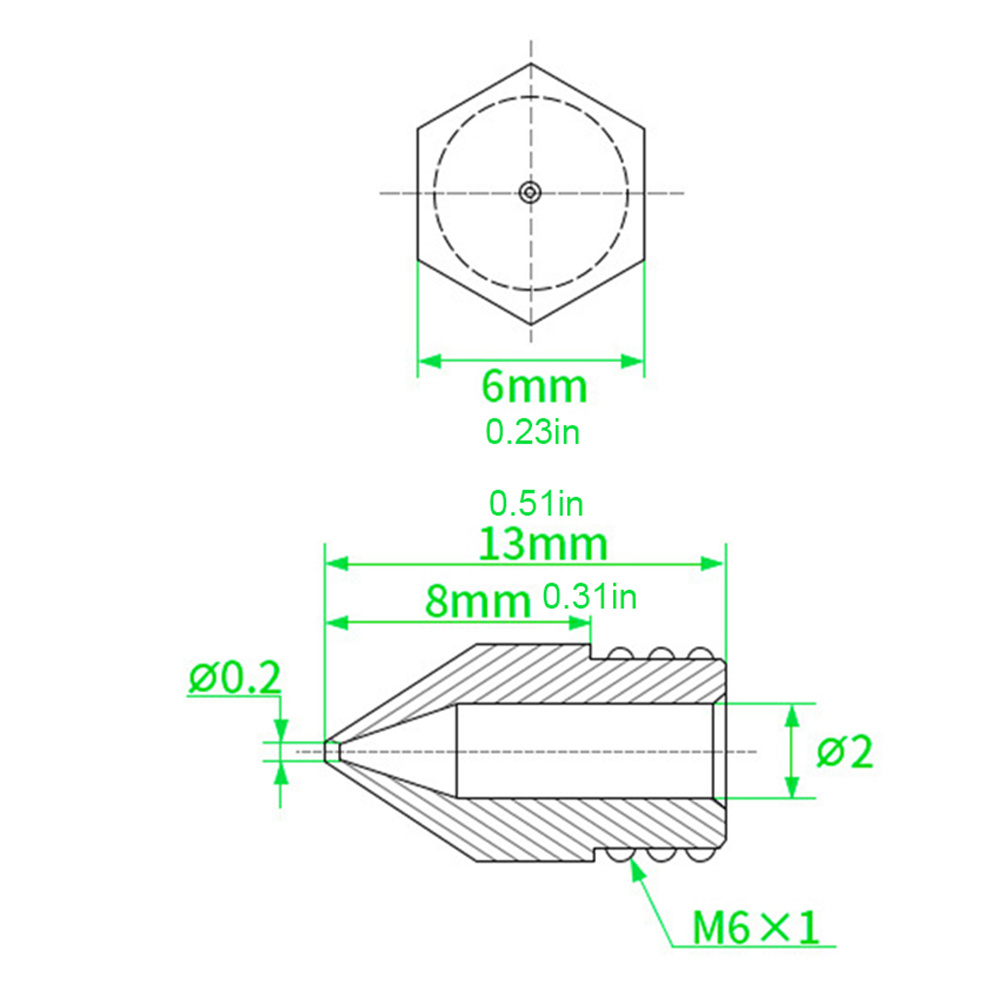 Acheter Jeu de buses d'extrudeuse d'imprimante 3D, 20 pièces, 0.2/  0.3/0.4//0.5//0.6/0.8/1.0mm