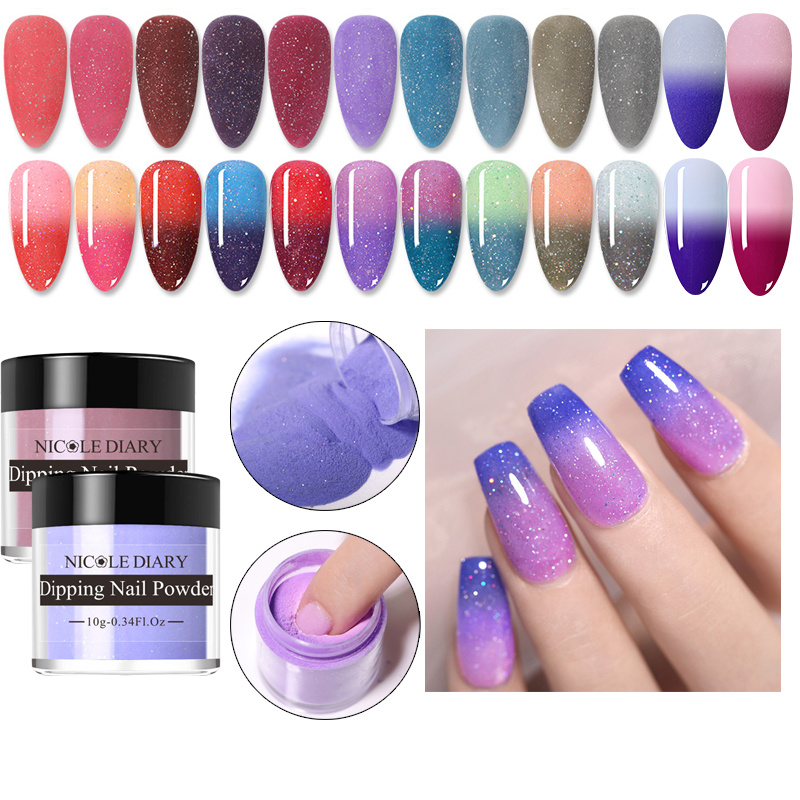 Purple Thermal Color Changing Dip and Acrylic Nail Powder