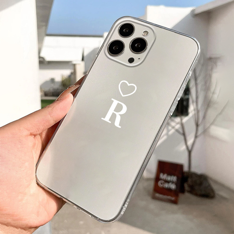Heart & Letter X Graphic Silicone Phone Case For Iphone 11 14 13