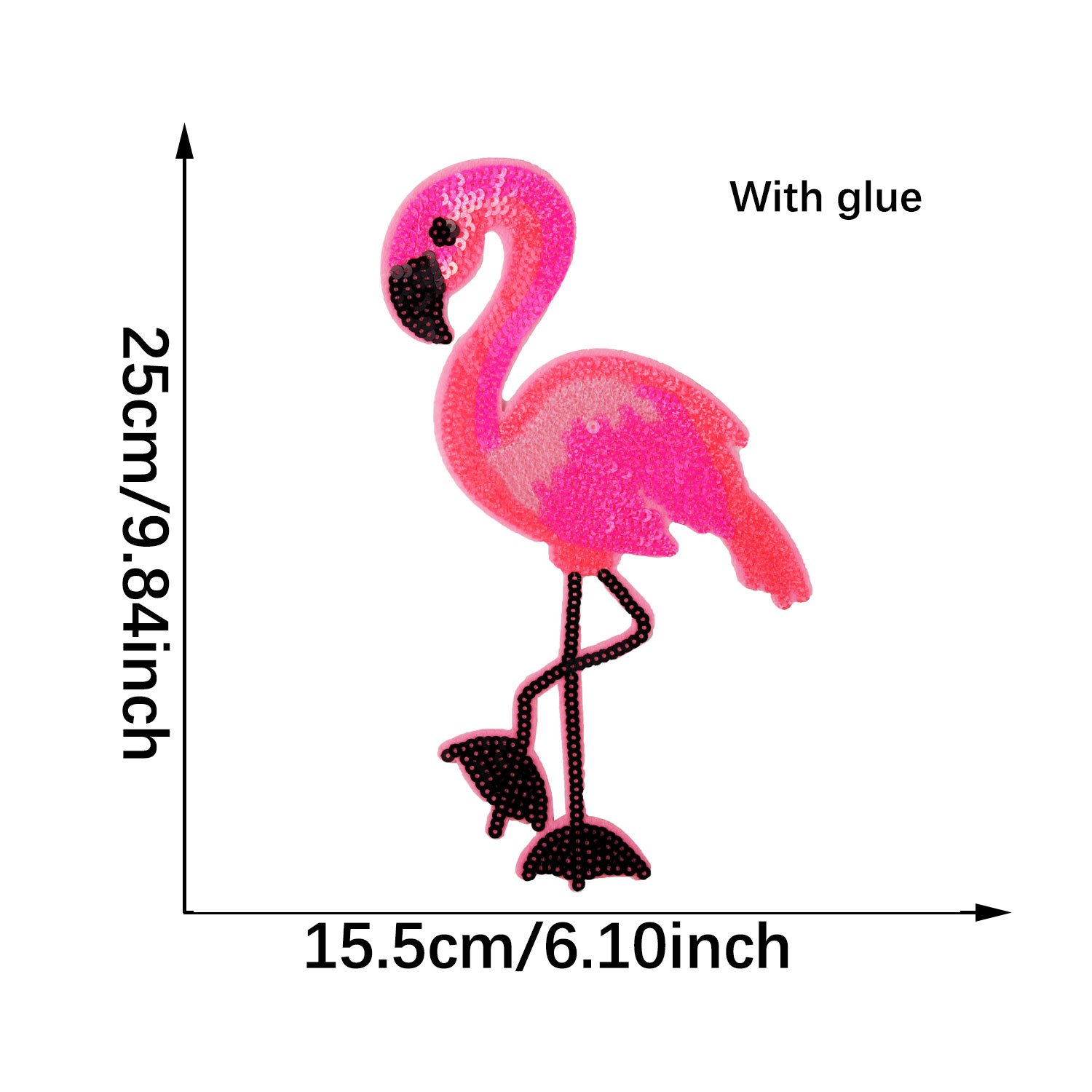 Clothing Embroidery Patch Flamingo Sequin Patches DIY Sewing Appliques for  Clothes Sewing (Pink) 