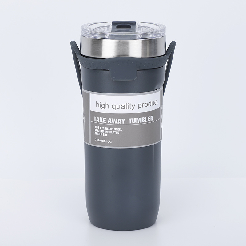 Tyeso Stainless Steel Thermal Tumbler Mug 550ml/710ml Insulated Thermos Cup  with Straw for Women Vacuum Portable Coffee Cup