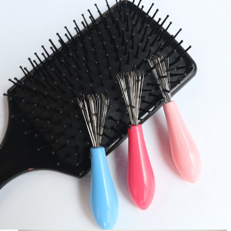  2 Pieces Hair Brush Cleaning Tool Comb Cleaner Brush Mini Hair  Brush Remover for Removing Hair Dust Home and Salon Use (Plastic Handle  Rake, Pink and Black) : Beauty 