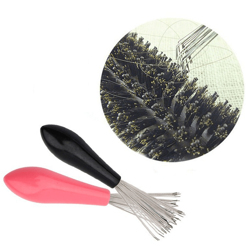  2 Pieces Hair Brush Cleaning Tool Comb Cleaner Brush Mini Hair  Brush Remover for Removing Hair Dust Home and Salon Use (Plastic Handle  Rake, Pink and Black) : Beauty 