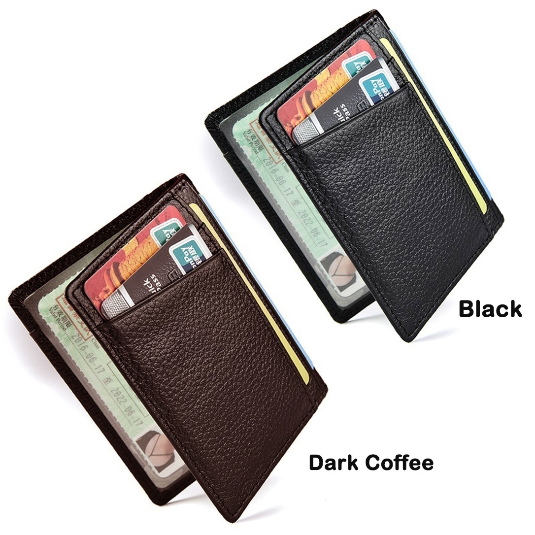 8 Card Slots Slim Genuine Leather Men Mini Credit Card Holder Wallets Purse  Thin Small Id Card Holders Men Wallet - Bags & Luggage - Temu
