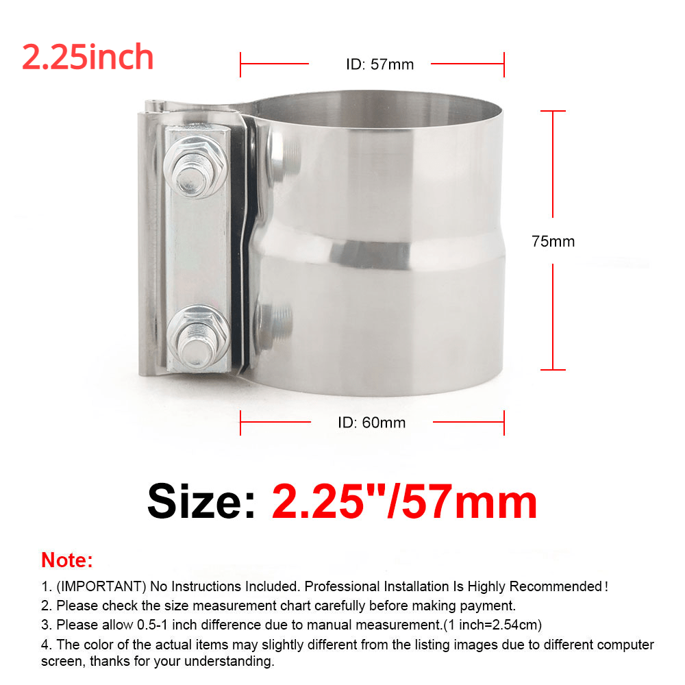 Muffler Repair Clamp Uxcell 5-Inch Exhaust Clamp - 304 Stainless Steel Butt Joint Band Clamp Exhaust Pipe Coupler
