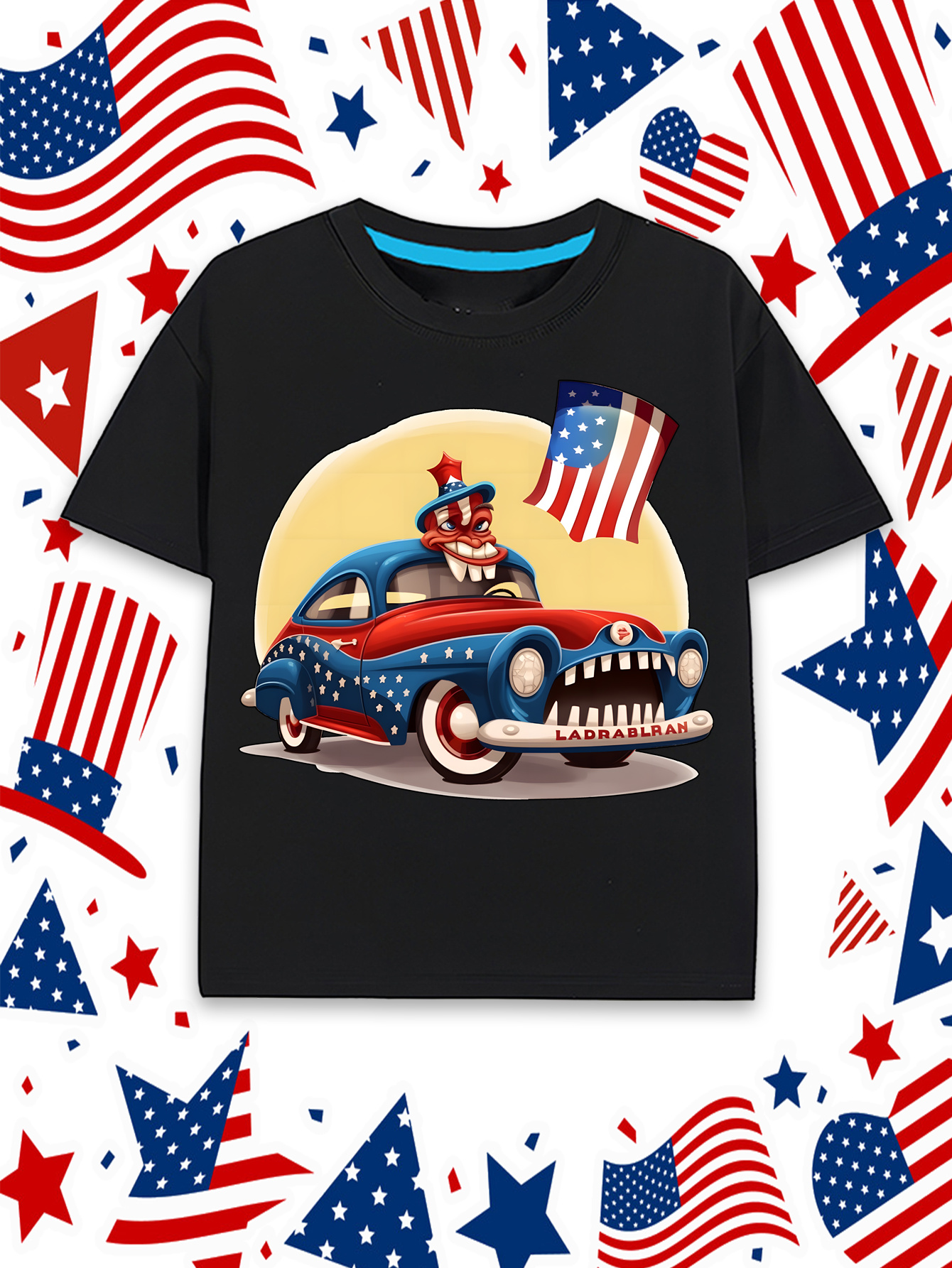 cllios Men's Summer Round Neck Shirts 4th of July Independence Day