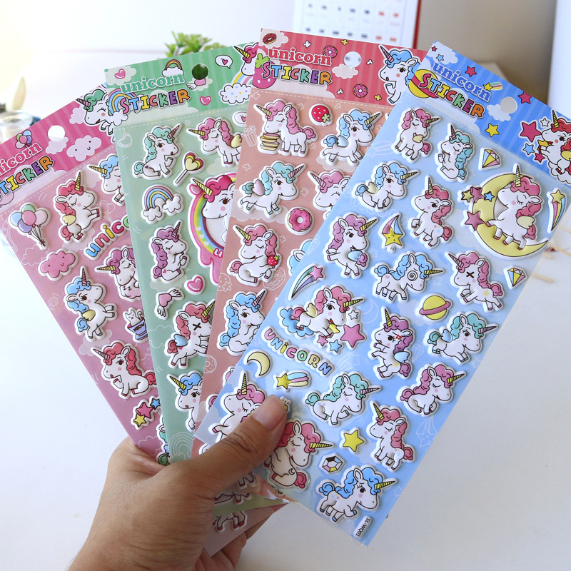 Cute Puffy Stickers for Kids, 4 Sheets 3D Foam Animal Cat Bear Rabbit Chicken Sticker for Girls Boys, Bulk Scrapbooking, Stickers for Birthday Gift