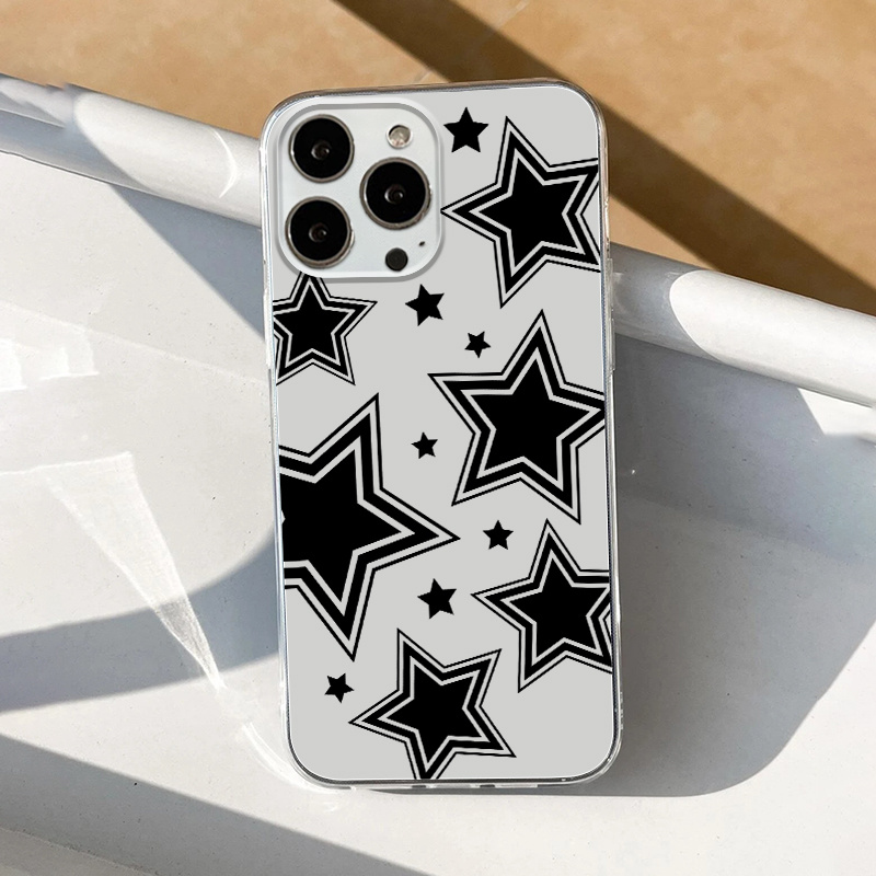 Star Black Style Graphic Phone Case For Iphone 14 13 12 11 Xs Xr X 7 8 Plus Pro  Max - Temu