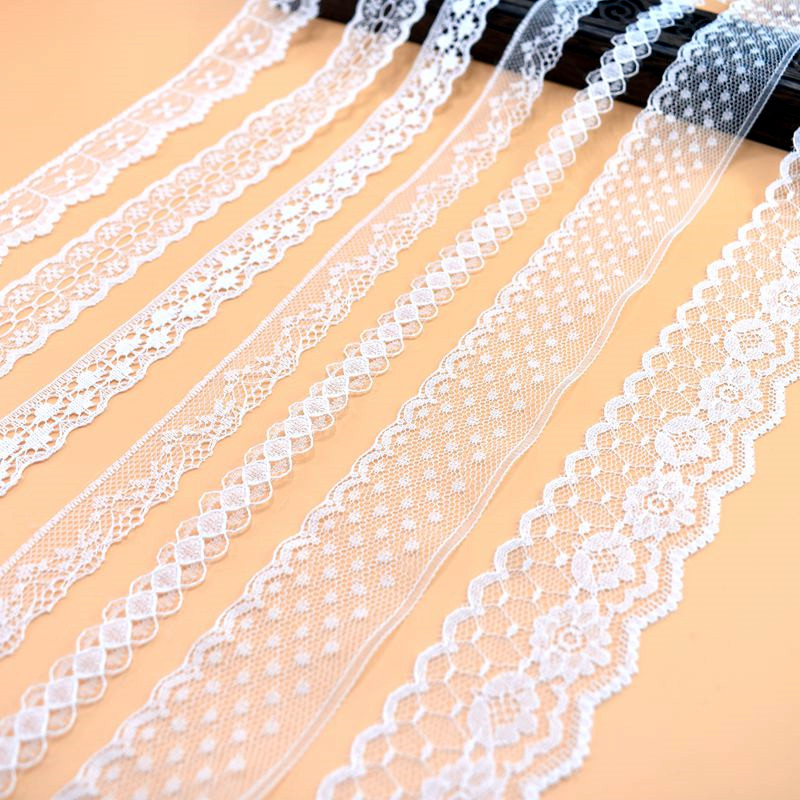 

1 Roll White Mesh Embroidered Lace Trim Ribbon For Diy, Sewing Crafts, Bags, Clothes, Gift Wrapping, 10m