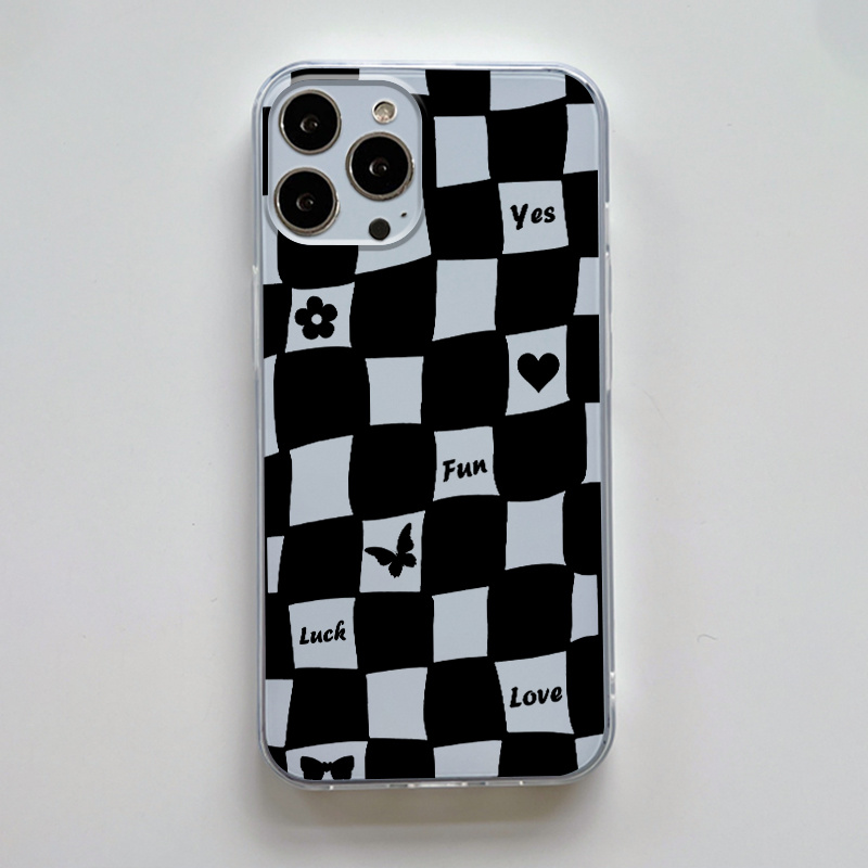 Capa de telefone com padrão gráfico xadrez para iPhone 14, 13, 12, 11 Pro  Max, XS Max, X, XR, 8, 7, 6, 6S Mini, Plus - Temu Portugal