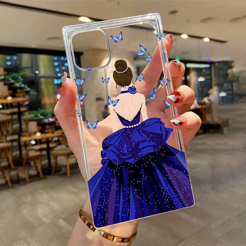 

Stylish Butterfly Girl Graphic Anti-shock Cover For Iphone 14, 13, 12, 11 Pro Max, Xs Max, X, Xr, 8, 7, 6, 6s Mini, Plus