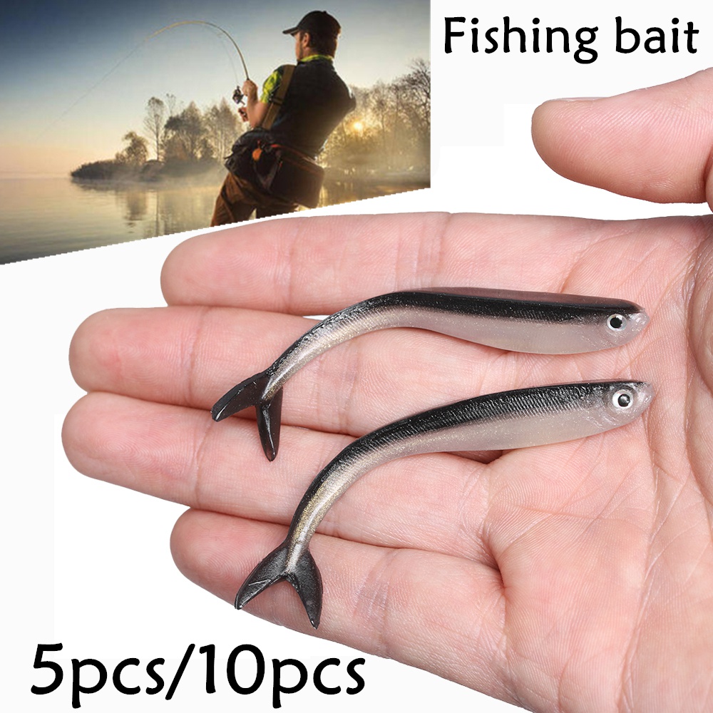 Soft Silicone Silver Lure Life Like Real Fish Tails Jig Jigging Fishing Bait  New