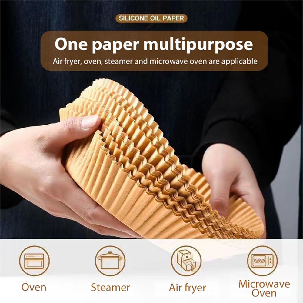 50pcs Air Fryer Disposable Paper Liner Square Non-Stick Steamer