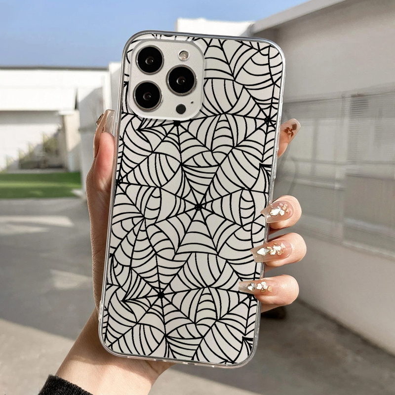 

Spider Web Graphic Pattern Print Silicone Protective Phone Case High Quality Protective Phone Case For Iphone 14 13 12 11 Xs Xr X 7 8 6s Mini Plus Pro Max Se Gift For Birthday/easter/boy/girlfriend