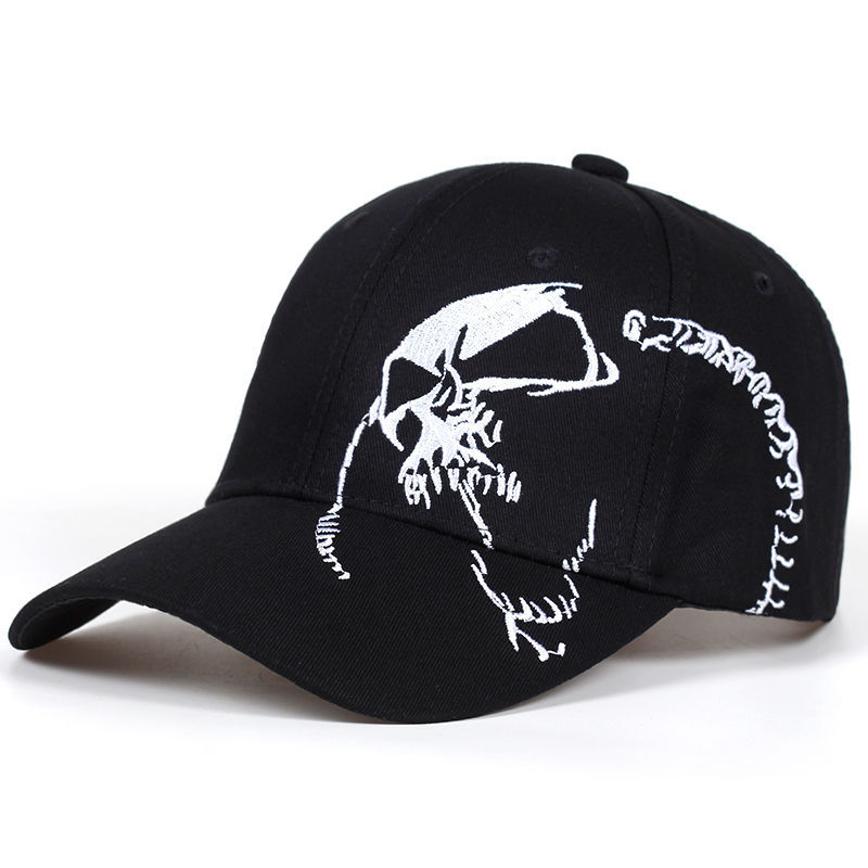 

1pc Unisex Retro Baseball Cap With Skull Pattern, Trendy Versatile Adjustable Peaked Hat, For And Traveling