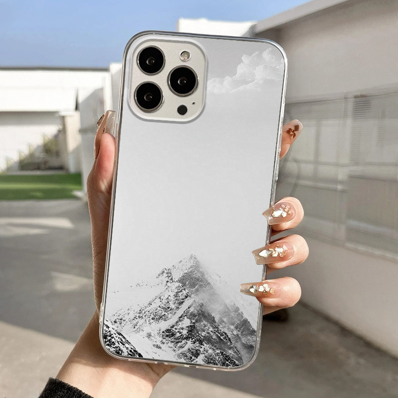 

Snow Mountain Graphic Pattern Print Silicone Protective Phone Case High Quality Protective Phone Case For Iphone 14 13 12 11 Xs Xr X 7 8 6s Mini Plus Pro Max Se Gift For Birthday/easter/boy/girlfriend