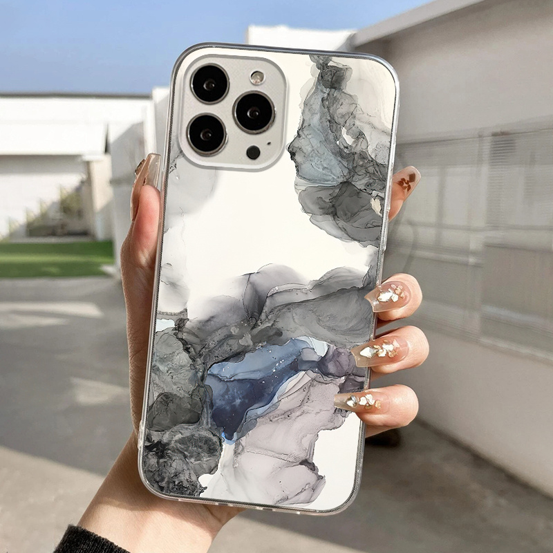 Coque iPhone 13 Pro Max Transparent fleurs graffiti