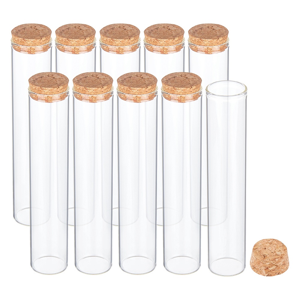 Tube à essai en verre 10 pièces avec bouchon en bois, tubes à essai  transparents pour expériences scientifiques - Temu Switzerland