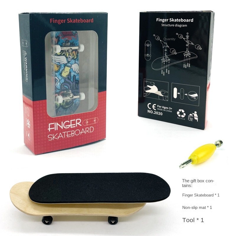 Professional Wooden Finger Skateboard Complete Mini Fingerboard with Soft  Pad and Bearing Wheels, Maple Finger Board Need to Assemble, Finger Toy for