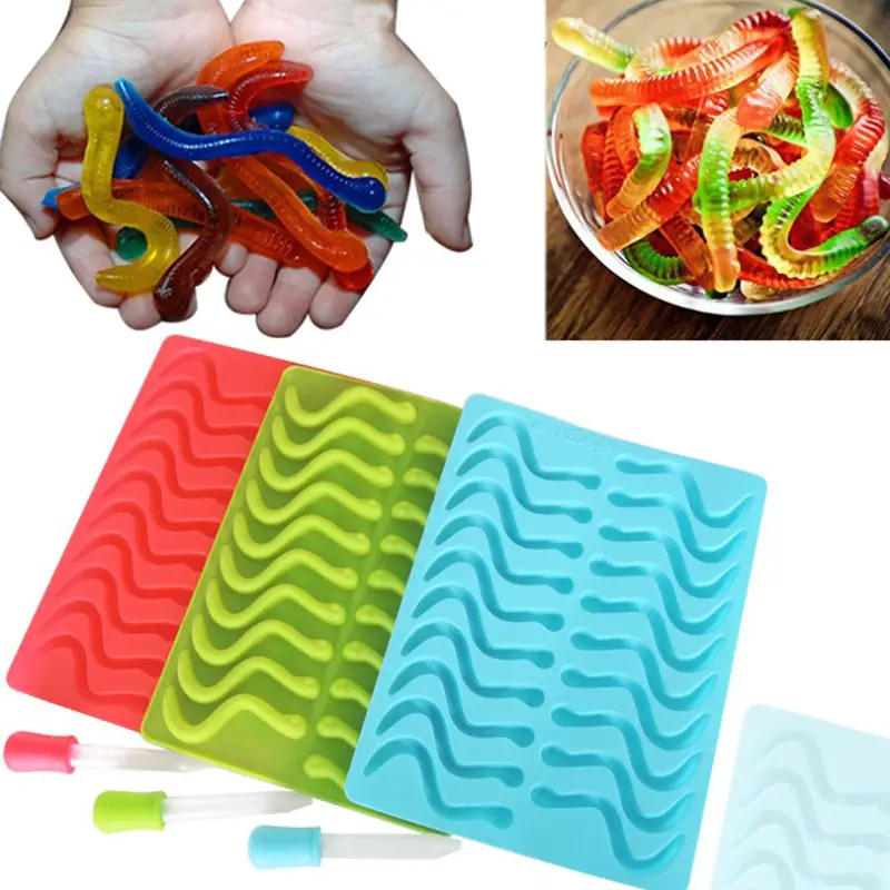 20 Cavity Silicone Gummy Worm Mold Perfect For Chocolate - Temu
