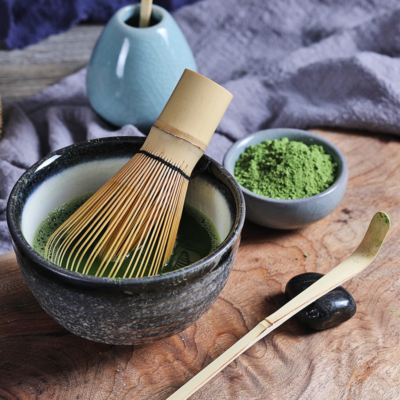 Batidor de té verde matcha para preparar té japonés matcha, mezclador de  polvo, herramienta de cepillo de polvo estilo japonés para ceremonia de té
