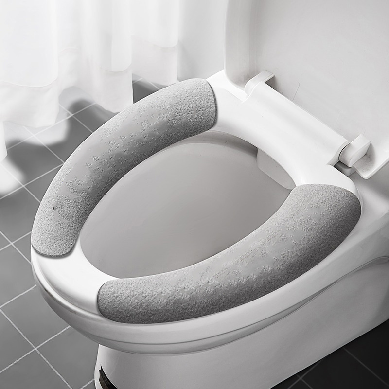 2pcs Warm Toilet Seat Cushion, Toilet Seat Cover, Washable Winter Toilet Sticker