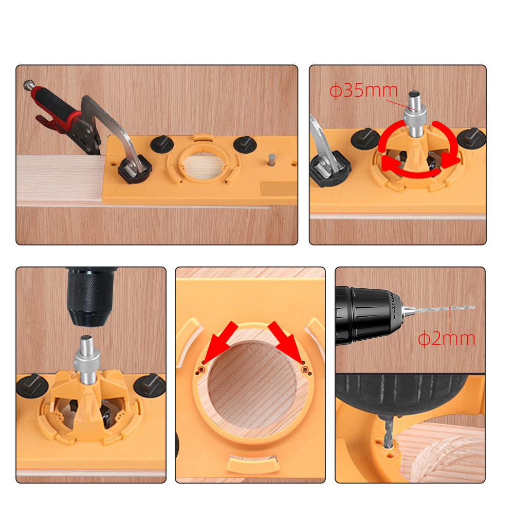Concealed Hinge Jig Kit Woodworking Tool Drill Bit Hinge Drilling