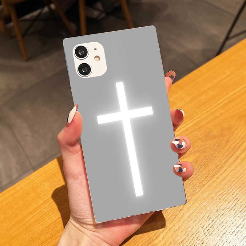 Tf2547 Cross Pattern Print Silicone Protective Phone Case Anti Fall  Protective Phone Case For Iphone 14