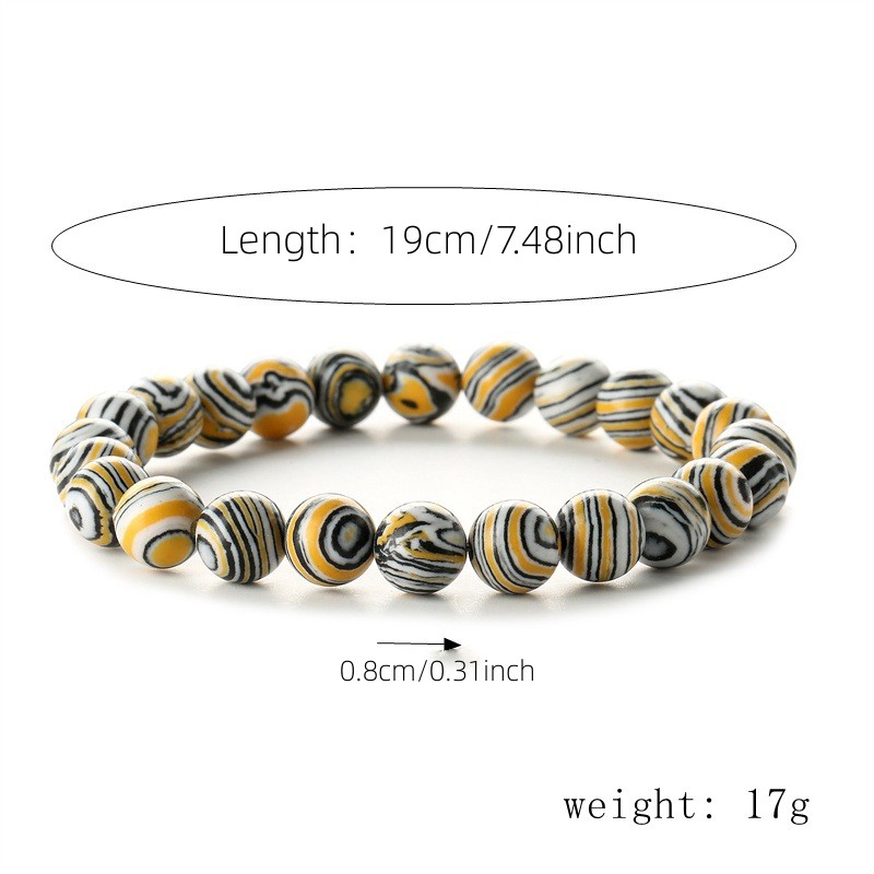 Natural Stone Cat Eye Malachite Bracelet 8mm Bead String