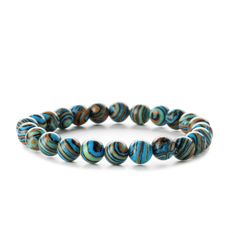 Natural Stone Cat Eye Malachite Bracelet 8mm Bead String