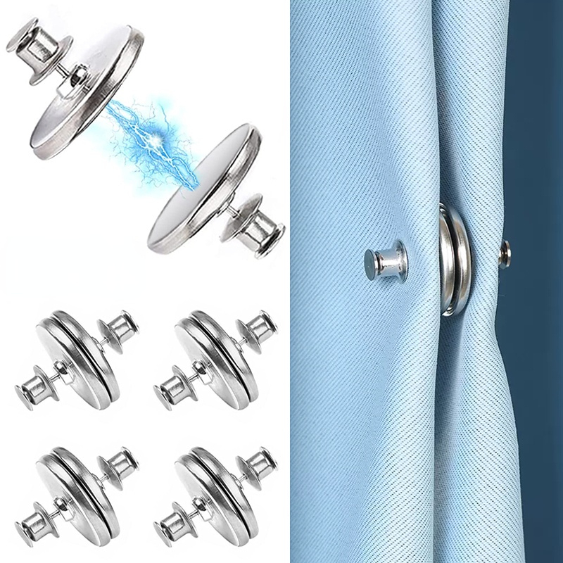 10pcs Curtain Magnets Closure With Tack Curtain Weights Magnets Button  Curtain Magnetic Holdback Button Prevent Light From Leaking