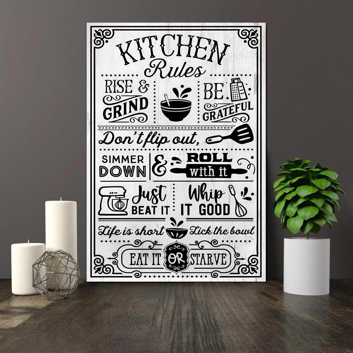 Kitchen Wall Art Farmhouse kitchen Wall Decor In This Kitchen Funny Quote  Poster