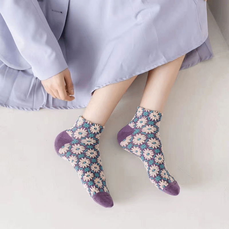 3 Pairs Flower Lace Ankle Socks Low Cut Non Slip Short Socks Summer Thin  Mesh Casual Socks Womens Socks - Sports & Outdoors - Temu